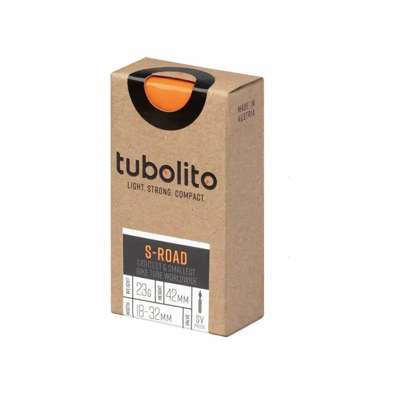 Tubolito S-Tubo Road Tube - 700 X 18-32mm 60mm Presta Valve Orange 700 x 18 - 28