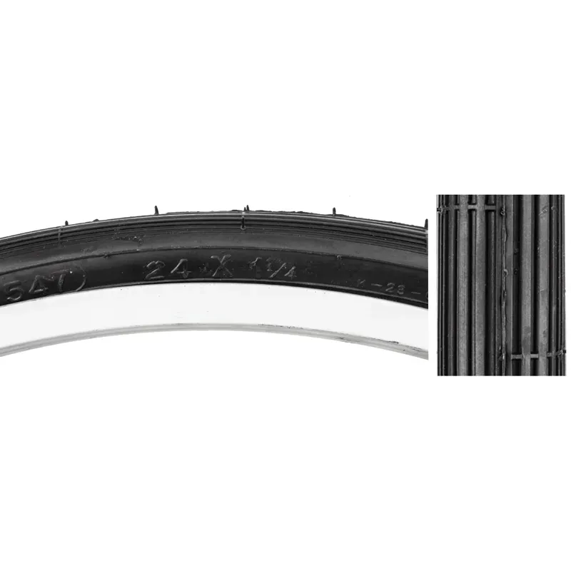 Sunlite K23 24x1 1/4-inch S5/6 Wired Street Tire in Black