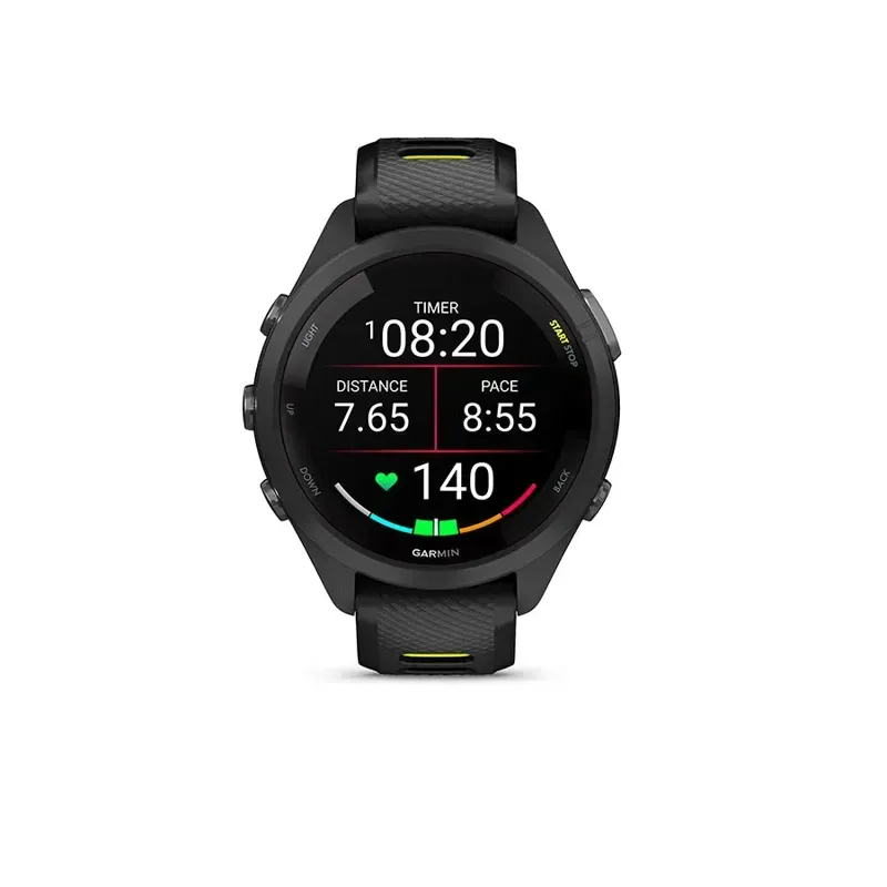 Garmin Forerunner 265S Music Watch in Black/Black/Amp Yellow-1