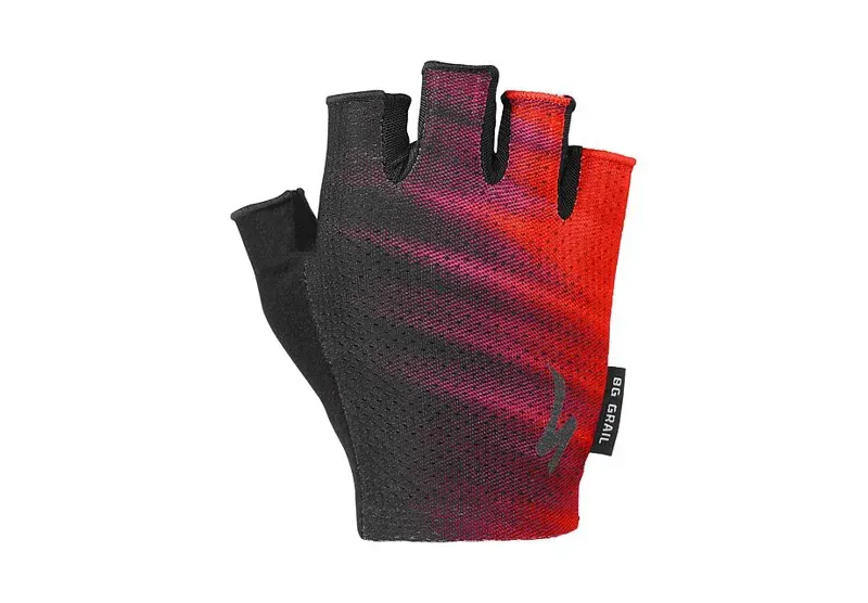 Specialized Women's Short Finger Grail Gloves in Acid Red/Black Faze