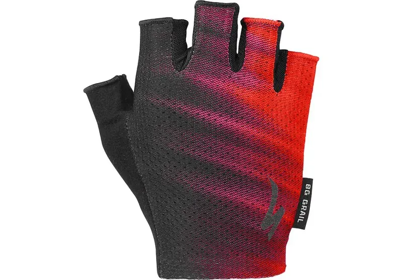 Specialized Body Geometry Grail Short Finger Women's Gloves in Acid Red/Black Faze