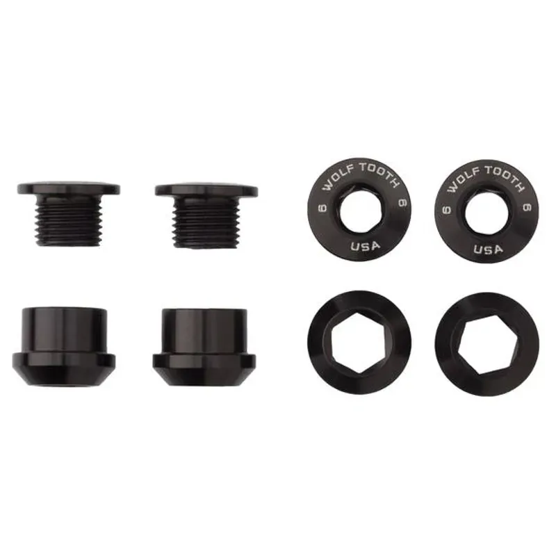 Wolf Tooth Set of 4 1X Chainring Bolts in Black 