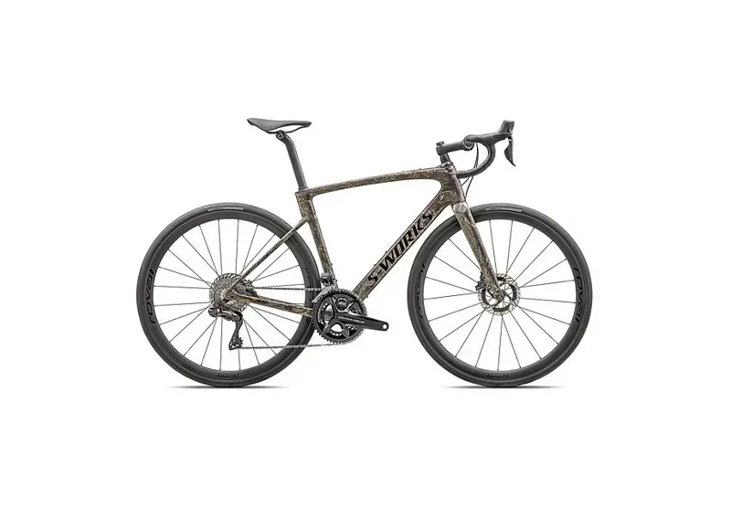 Specialized S-Works Roubaix SL8 Di2 Road Race Bikes In Gloss Toupe/Gunmetal Strata/Charcoal