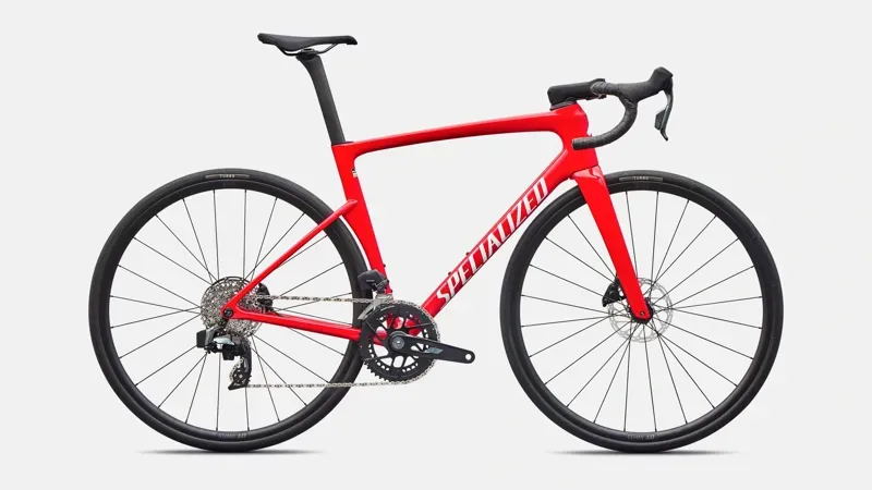 Specialized Tarmac SL9 Comp SRAM Riv. AXS Road Bike in Vivid Red/White