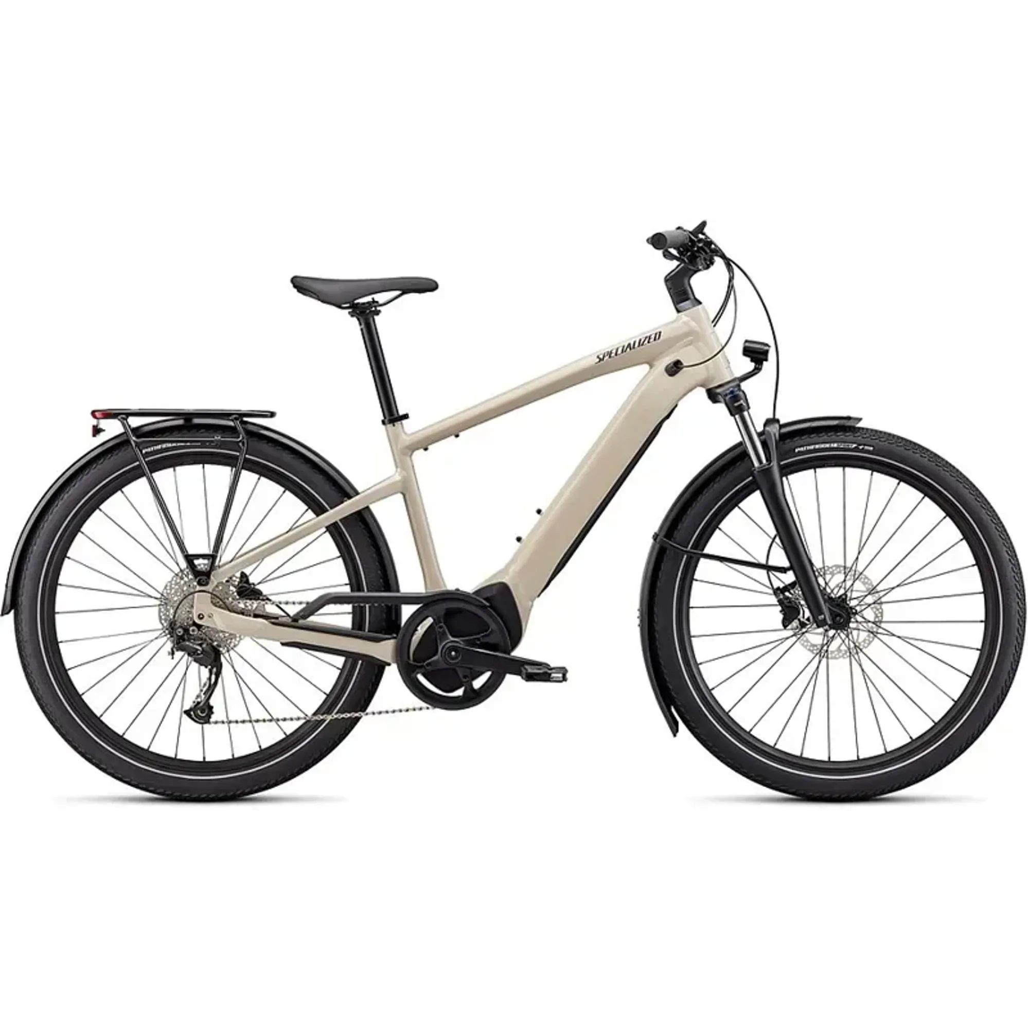 vado electric bicycle 2026 SL 4.0 2 Satin Gun Metal / AGAVE Grey Frost REFLECTIVE / M Complimented with integrated front and rear lights and Specialized Pathfinder Sport tires Specialized Turbo Vado SL 2