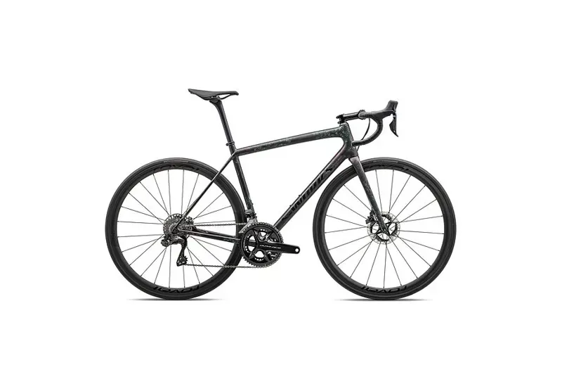 Specialized S-Works Aethos Shimano Dura-Ace Di2 Road Bike In Gloss Obsidian/Lapis + Abalone Organic Color Run/Obsidian