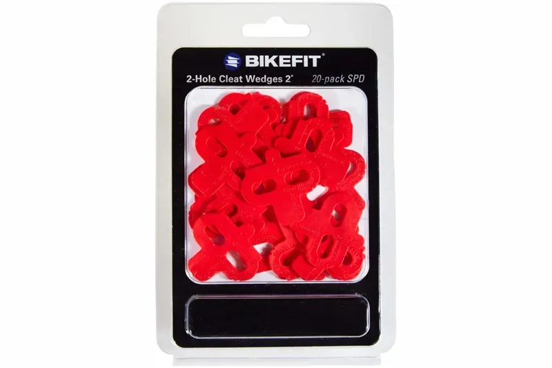 Bikefit MTB/SPD Compatible 2-Hole 2 Degree Cleat Wedges in Red-1