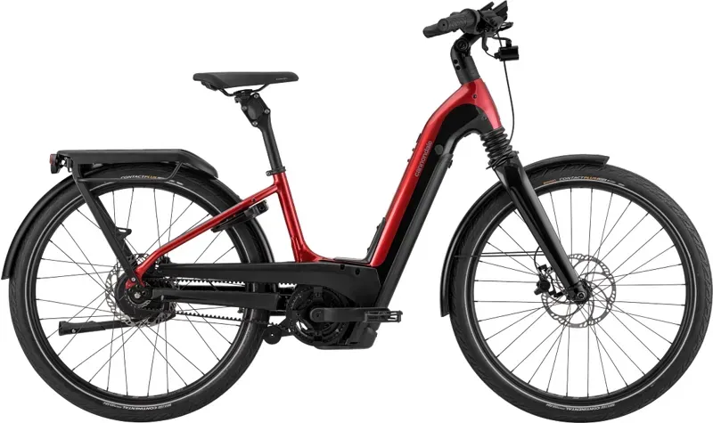 Cannondale Mavaro Neo 1 Low Stepthru Electric Bike in Candy Red