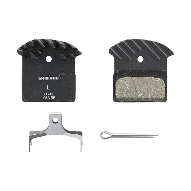Shimano J05A-RF Resin/Alloy Disk Pad and Spring w/o Fin in Black-1