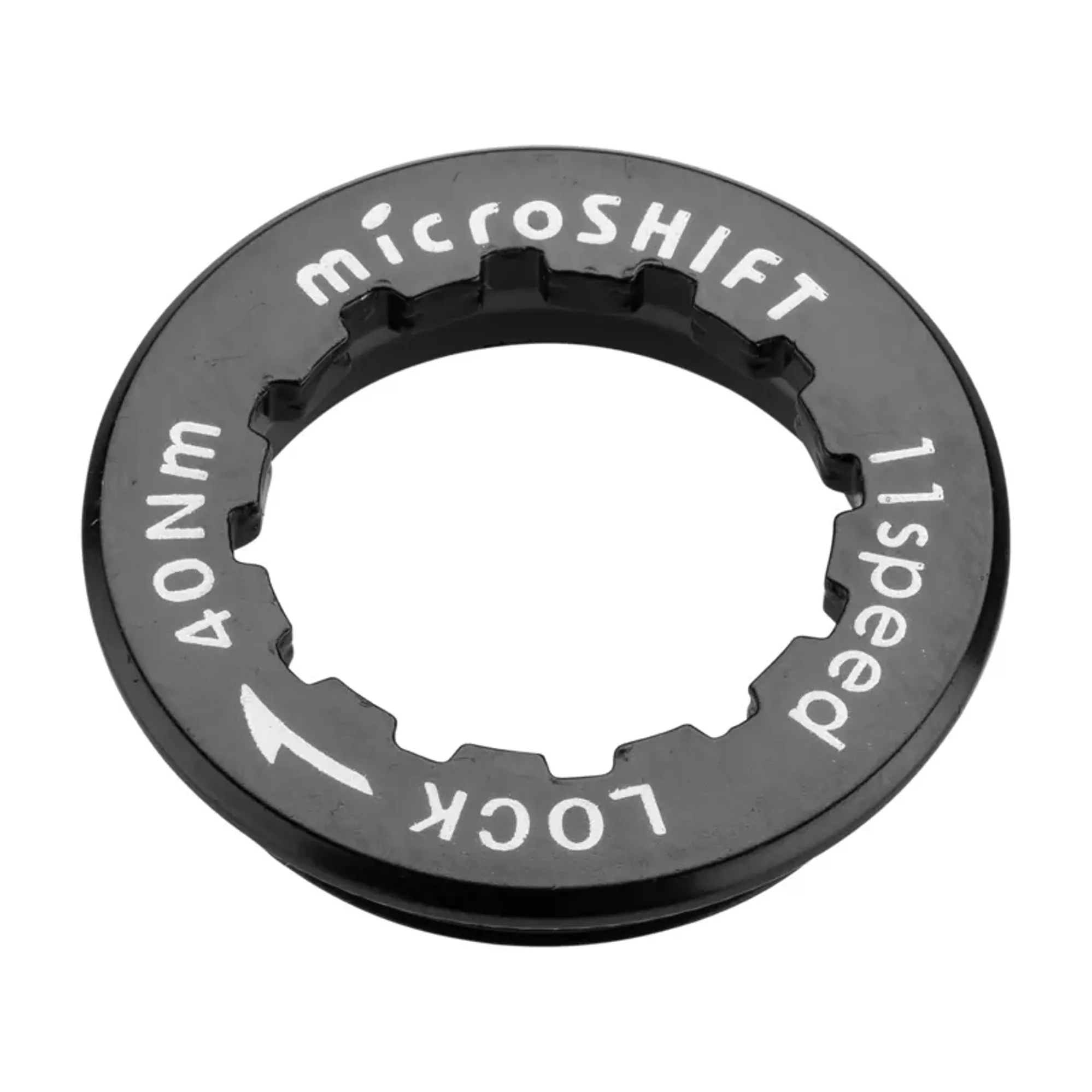 Microshift Spring Lock Service Microshift 8/9/10-Speed Steel Cassette Lockring in Black