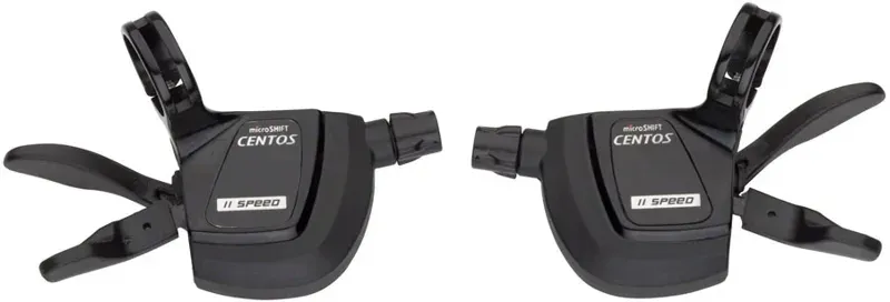 Microshift Centos 11-speed Flat Bar Trigger Shifter Set in Black