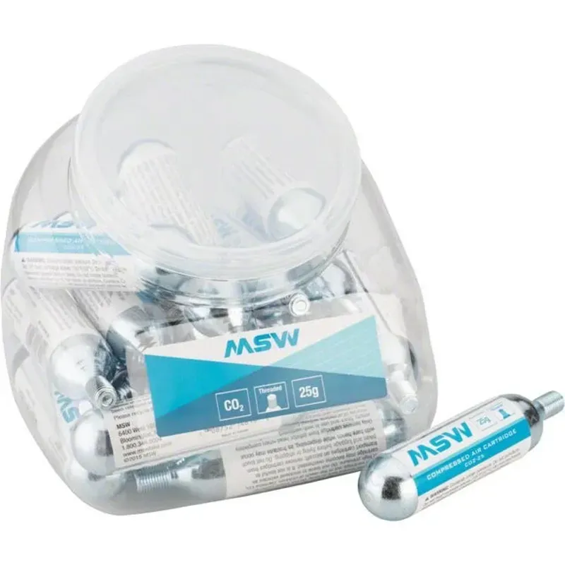 MSW CO2-25 CO2 Cartridge 25g Jar Of 20 in Silver