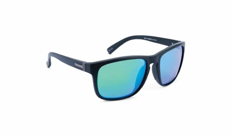 Optic Nerve Ziggy Polarized Smoke Green Mirror Lens Sunglasses in Black