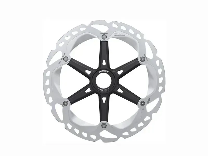 Shimano Deore XT RT-MT800-M Disc Brake Rotor With External Lockring - 180mm Center Lock Silver/ Black 180-2