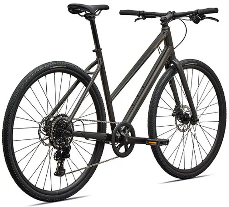 Specialized Sirrus X 2.0 Step-Through Hybrid Bike in Obsidian/Burnt Gold Frost-2