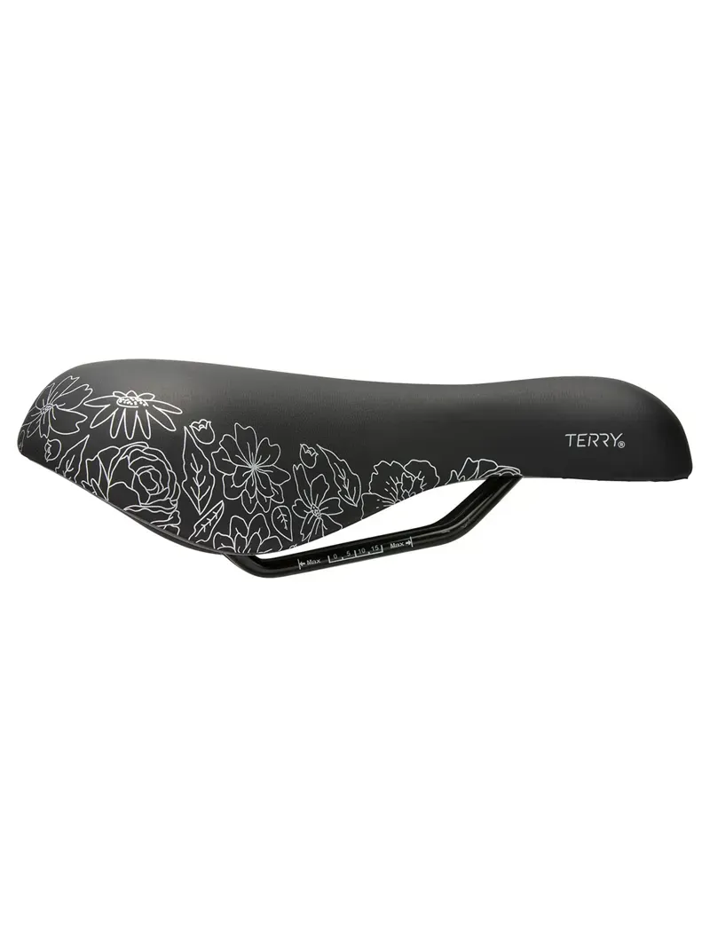 Terry Women's Cite X Gel Steel Flower Gel Saddle in Black/Flower-3