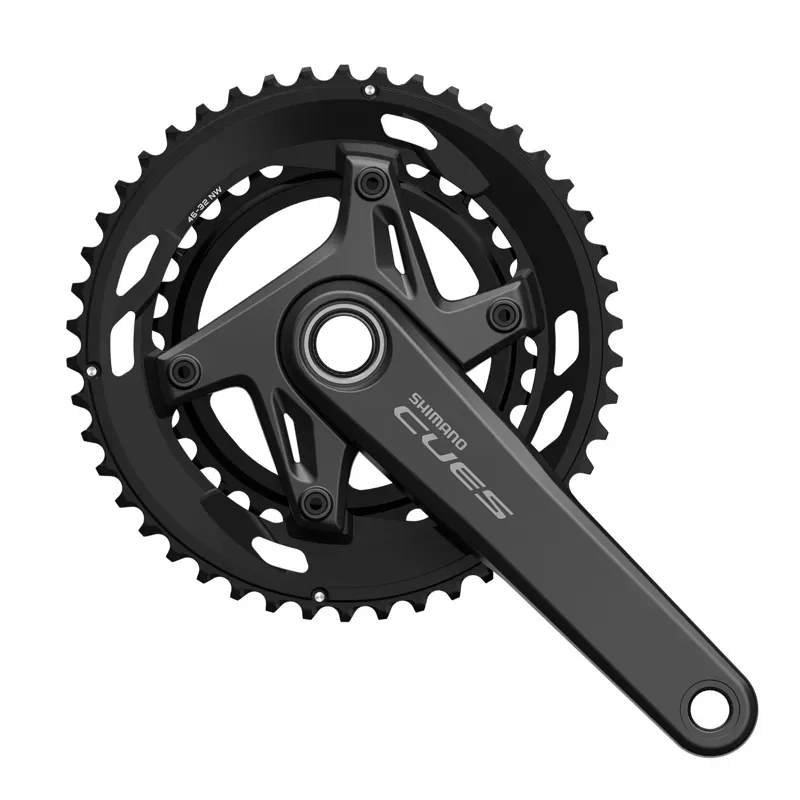 Shimano FC-U6030-2 CUES 9/10sp Asymm 175mm 46/34t Crankset in Black
