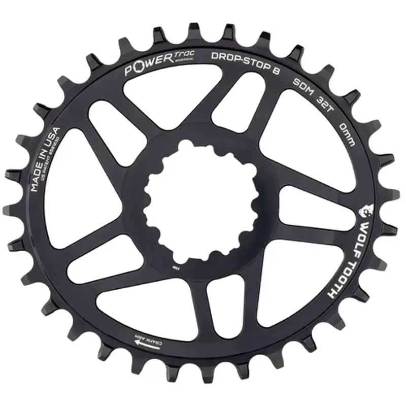 Wolf Tooth Elliptical 30-tooth SRAM DM Chainring for Boost Drop-Stop B 3-bolt Crankset in Black